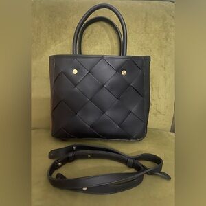 Nisolo Carry-All Handwoven Black Satchel Handbag Crossbody Tote